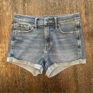 Hollister High Rise Cuffed Denim Blue Jean Short Shorts Size 3